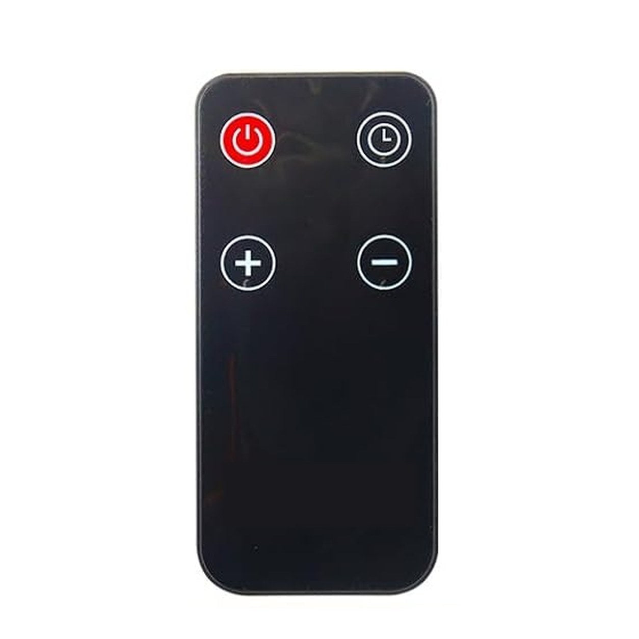 The small black remote control of the Pomence Wall Outlet Heater