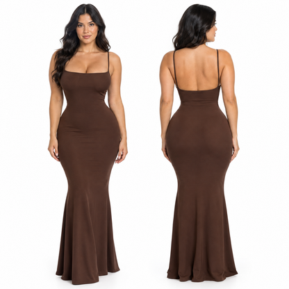 Sculpted Dress – Brown