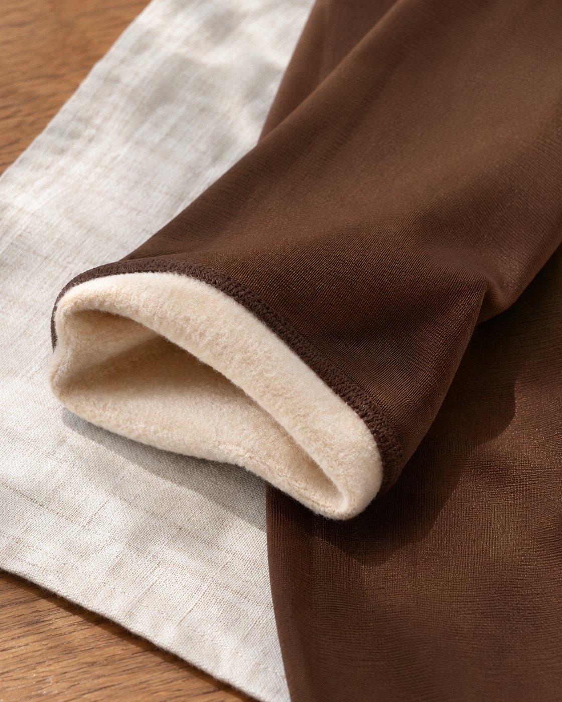 Linden - Women's Fleece Lined Shaping Bodysuit. the soft fleece lining inside the legs