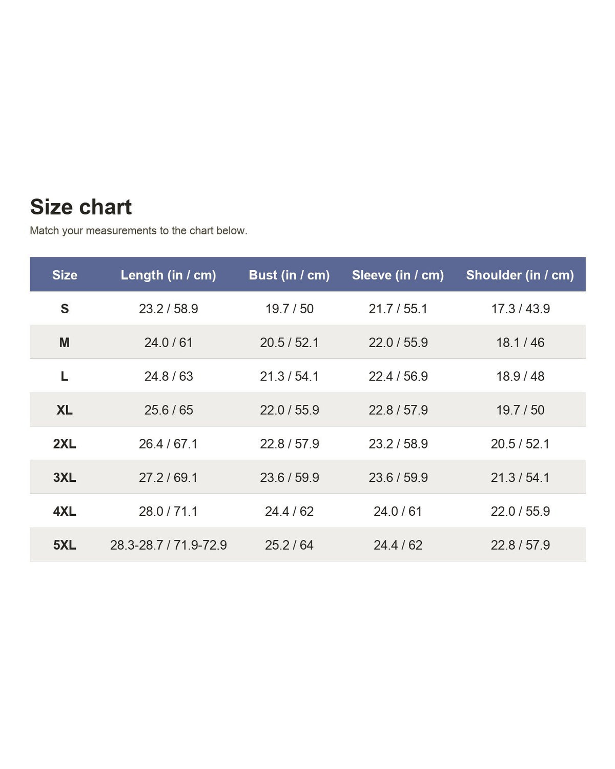 Pomence™ Button Hooded Sweater. Size chart