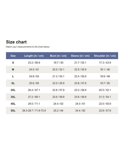 Pomence™ Button Hooded Sweater. Size chart