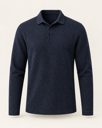 Weldon - Men's Textured Long Sleeve Polo