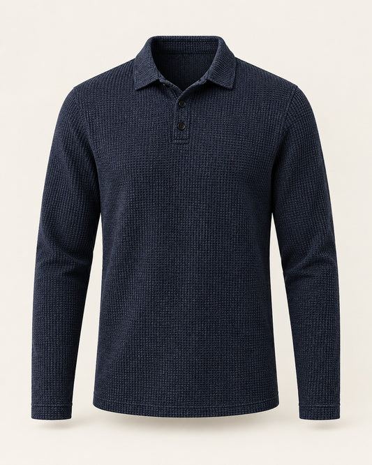 Weldon - Men's Textured Long Sleeve Polo
