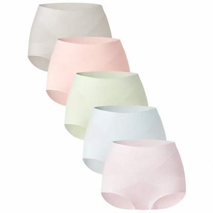 Pomence Women's Seamless High-Waist Panties, 5-Pack. Multi-Color Set 6-5 pack
