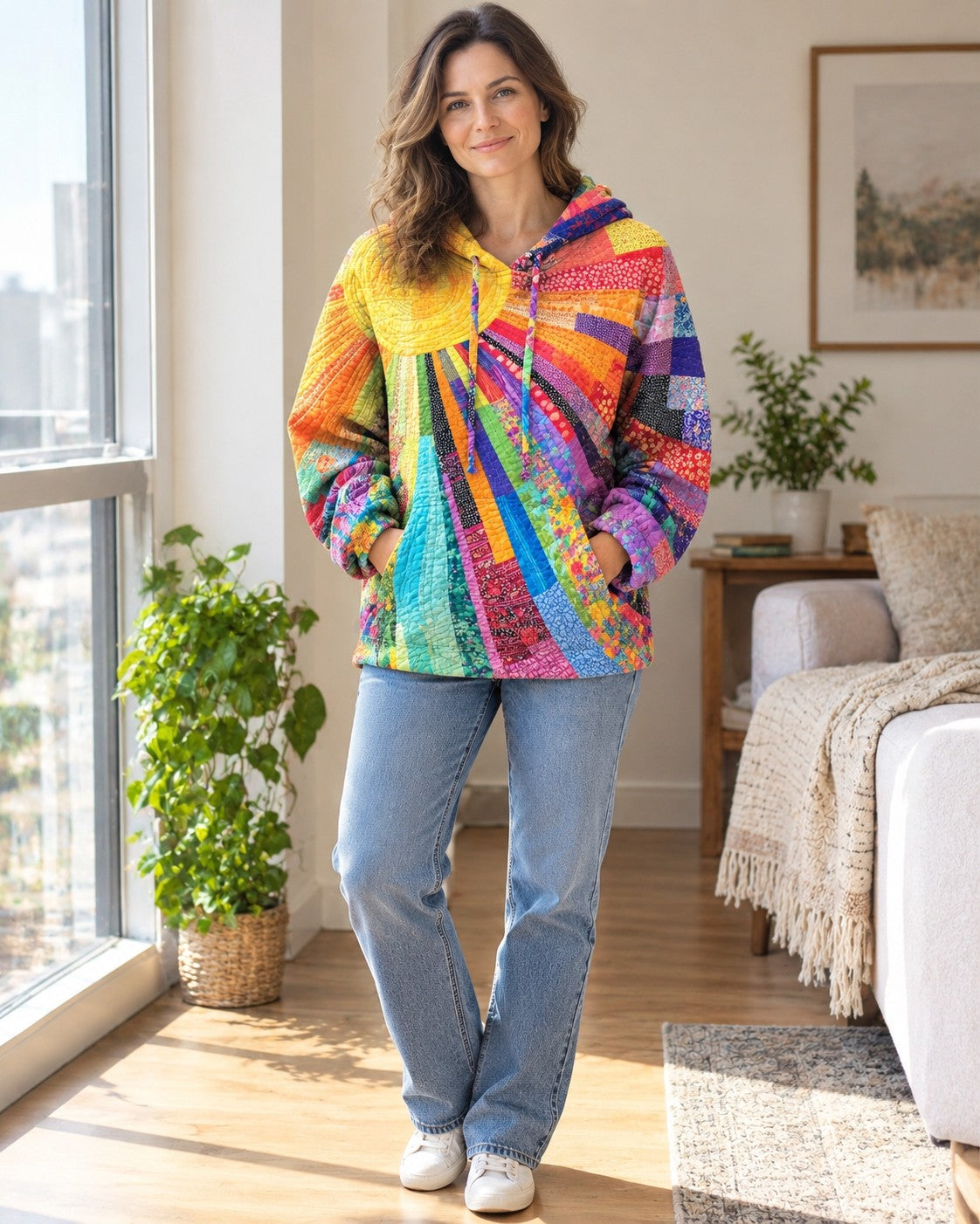 Helios - Women's Relaxed Patchwork Sun Hoodie