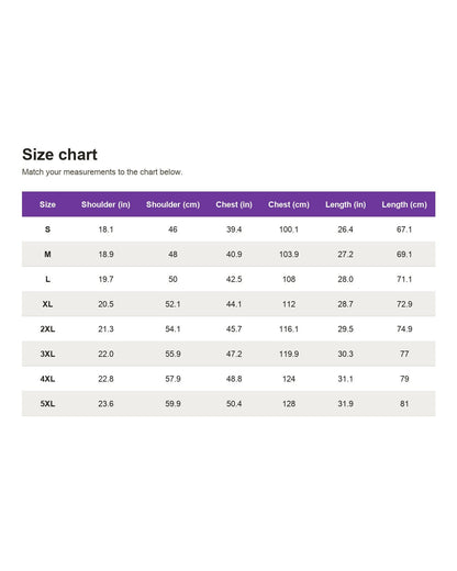 Pomence™ Patchwork Bohemian Hoodie. Size chart