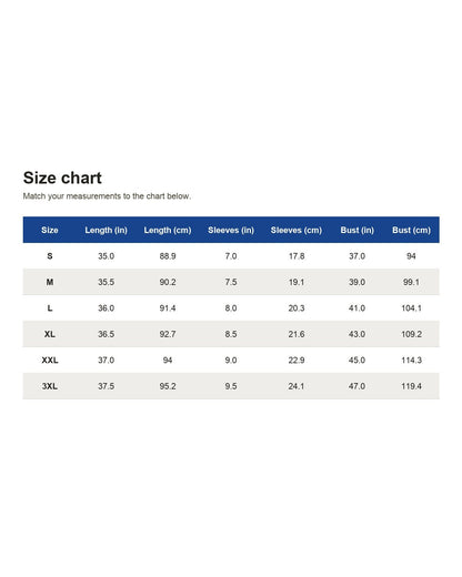 Pomence™ Round Neck Printed Dress. Size chart