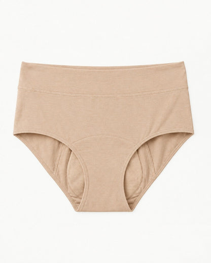Pomence™ Leakproof Underwear for Bladder Leaks (Buy 1 Get 1 Free). Pomence leakproof underwear for bladder leaks, beige high-waist briefs, front view