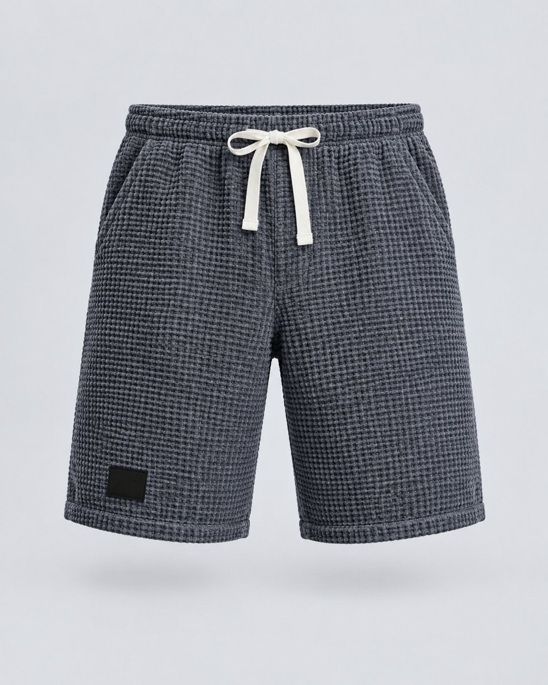 Pomence™ Waffle Summer Shorts. Pomence Waffle Summer Shorts, front view, Gray