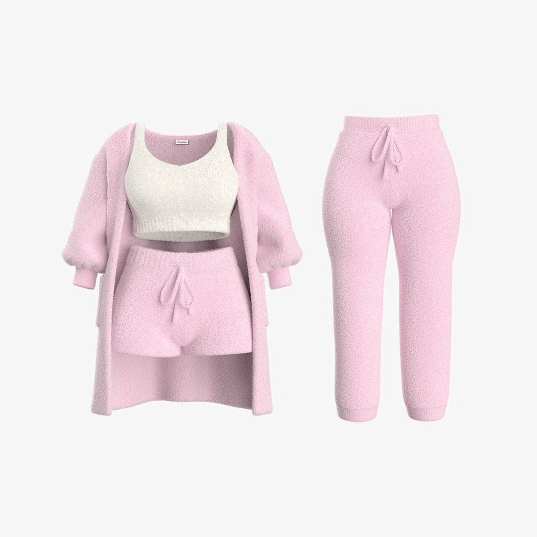 The Pink 4 Piece Set with the matching joggers, our listing photo.