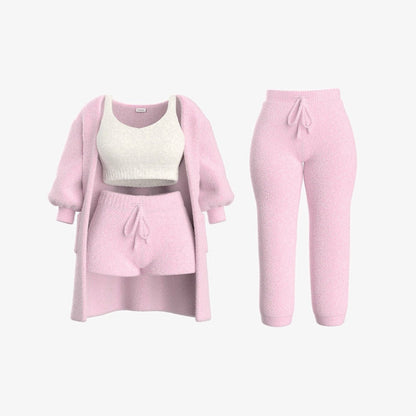 The Pink 4 Piece Set with the matching joggers, our listing photo.
