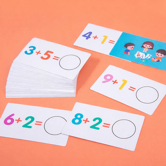 Montessori Number Crunching Math Toy Set - Wooden Bead & Card Arithmetic Game