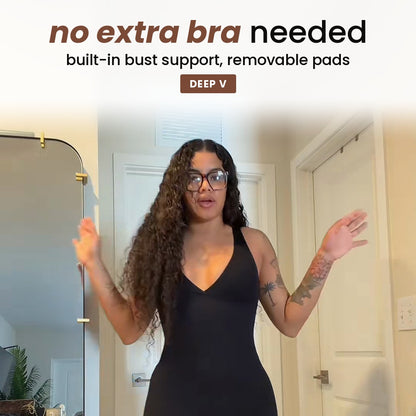 no extra bra needed: built-in bust support, removable pads