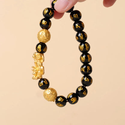 FengShui PiXiu Obsidian Wealth Bracelet