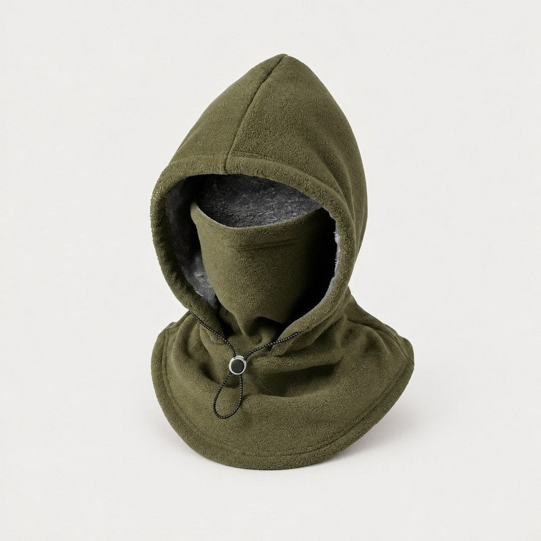 The green hood with its grey lining, our listing photo.