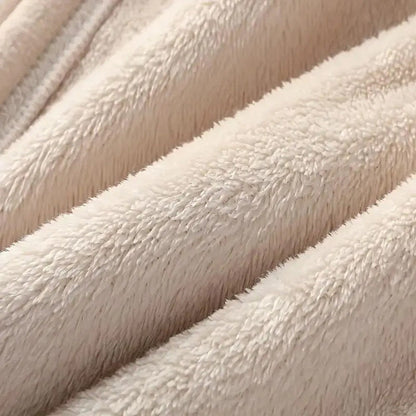 The thick plush lining inside, close up.