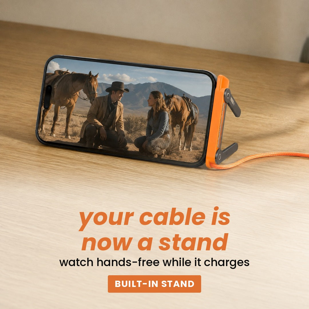 your cable is now a stand: watch hands-free while it charges