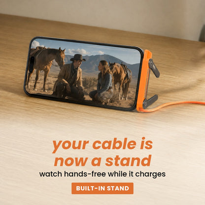 your cable is now a stand: watch hands-free while it charges