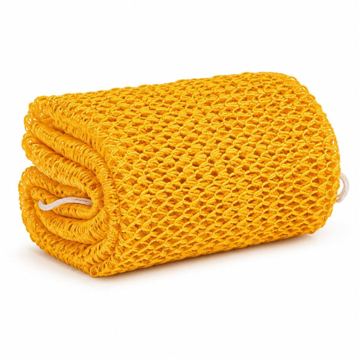 Pomence™ African Exfoliating Net Sponge. Yellow: rolled 45 inch nylon net sponge