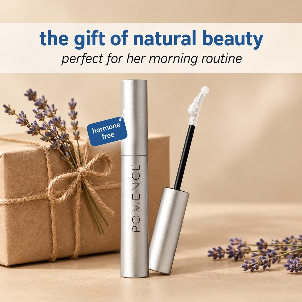 Pomence Eyelash Growth Serum staged as a gift