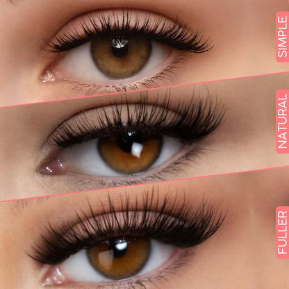 Pomence™ Magnetic Lashes. Natural, Simple, and Fuller Pomence magnetic lash styles compared