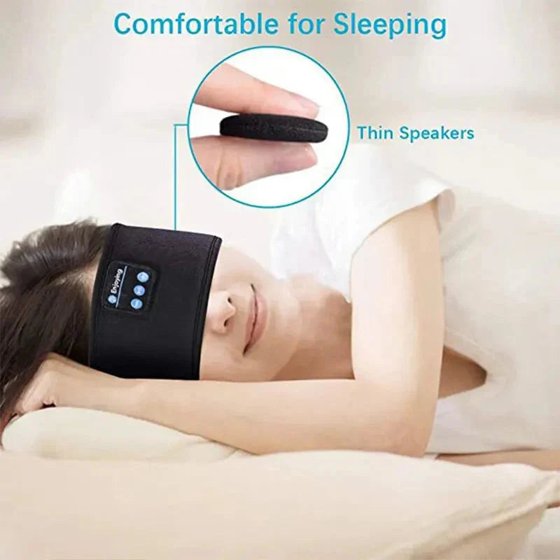 Pomence™ Bluetooth Sleep Headband. Comfortable for sleeping: thin speakers inside the band