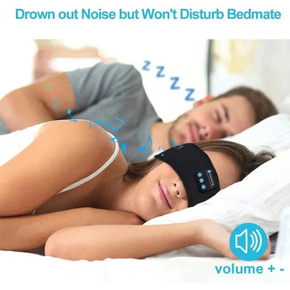 Pomence™ Bluetooth Sleep Headband. Drowns out noise without disturbing your bedmate, volume buttons on the band