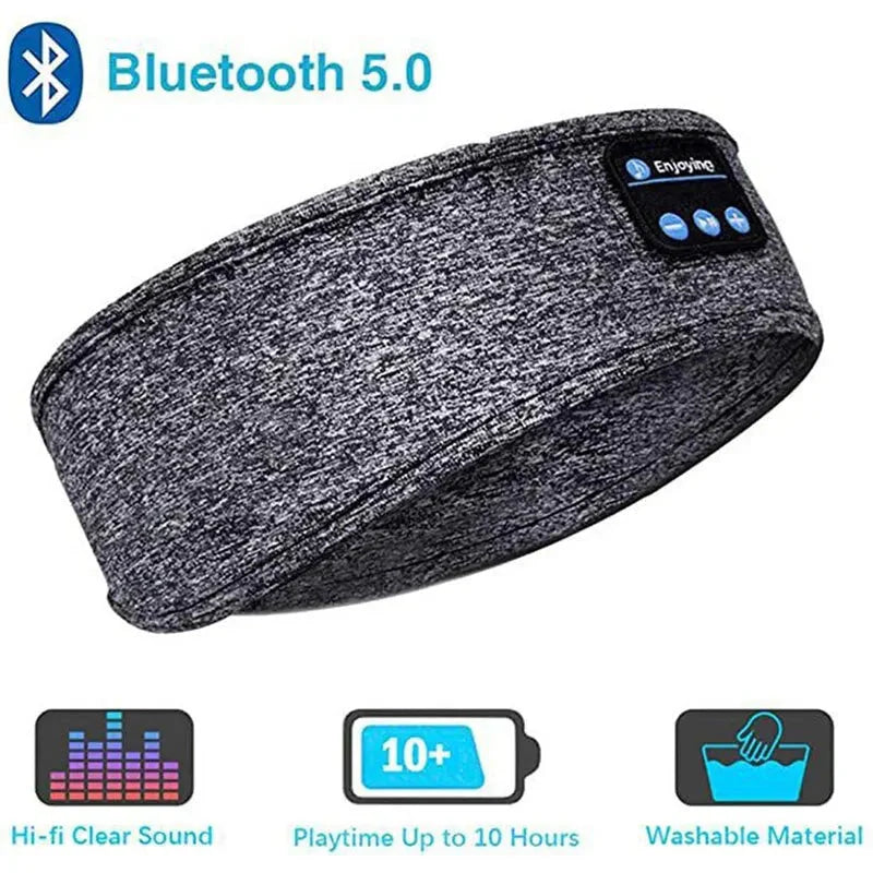 Pomence™ Bluetooth Sleep Headband. Grey: Bluetooth 5.0, hi-fi clear sound, playtime up to 10 hours, washable