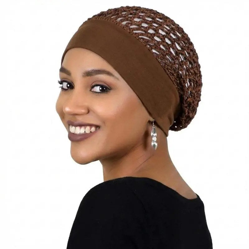 Pomence™ Stretchy Sleeping Bonnet Set (3 Pieces): the coffee bonnet worn