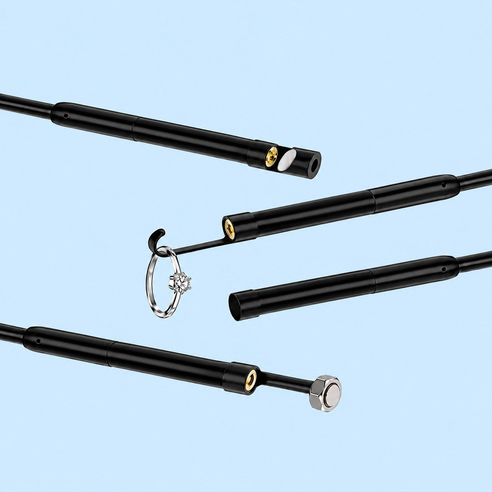 The mirror, hook, cap and magnet tips of the Pomence Snake Inspection Camera