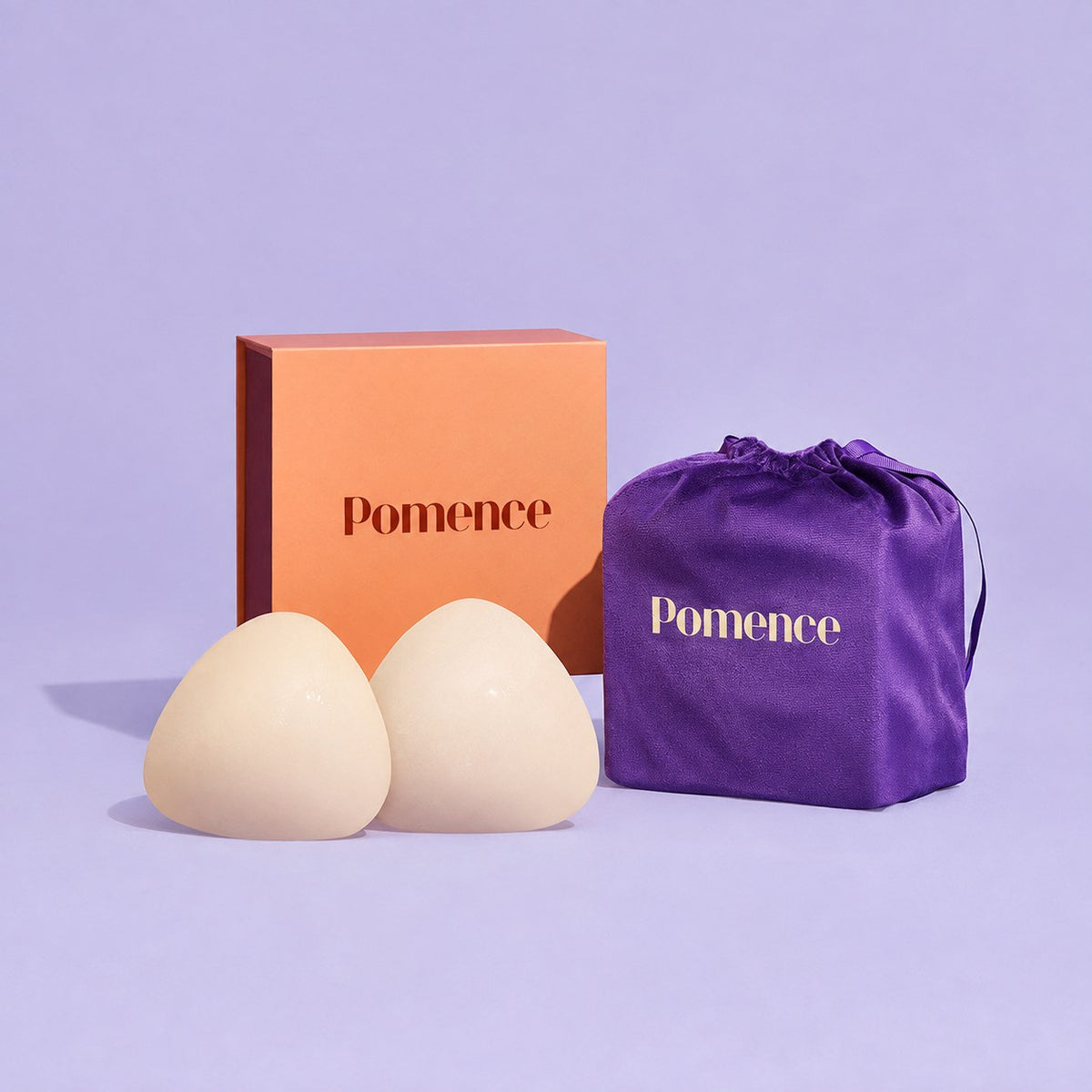 Pomence™ Instant Volume Sticky Bra Inserts. Ivory: a pair of Pomence sticky bra inserts