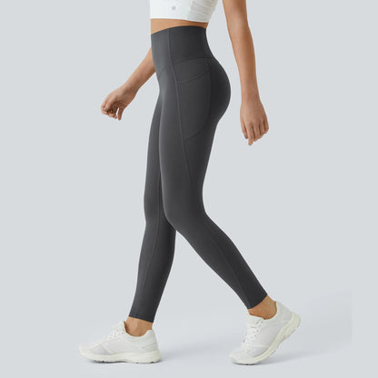 High Waisted Tummy Control Sculpt Leggings with Pockets in Volcanic Ash