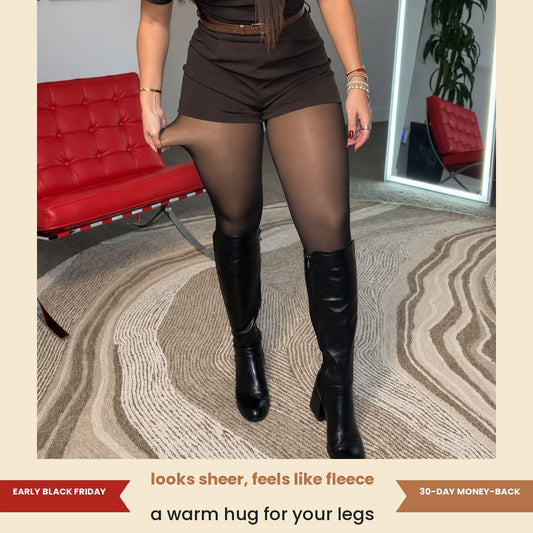 Pomence™ Sheer Illusion Fleece-Lined Tights