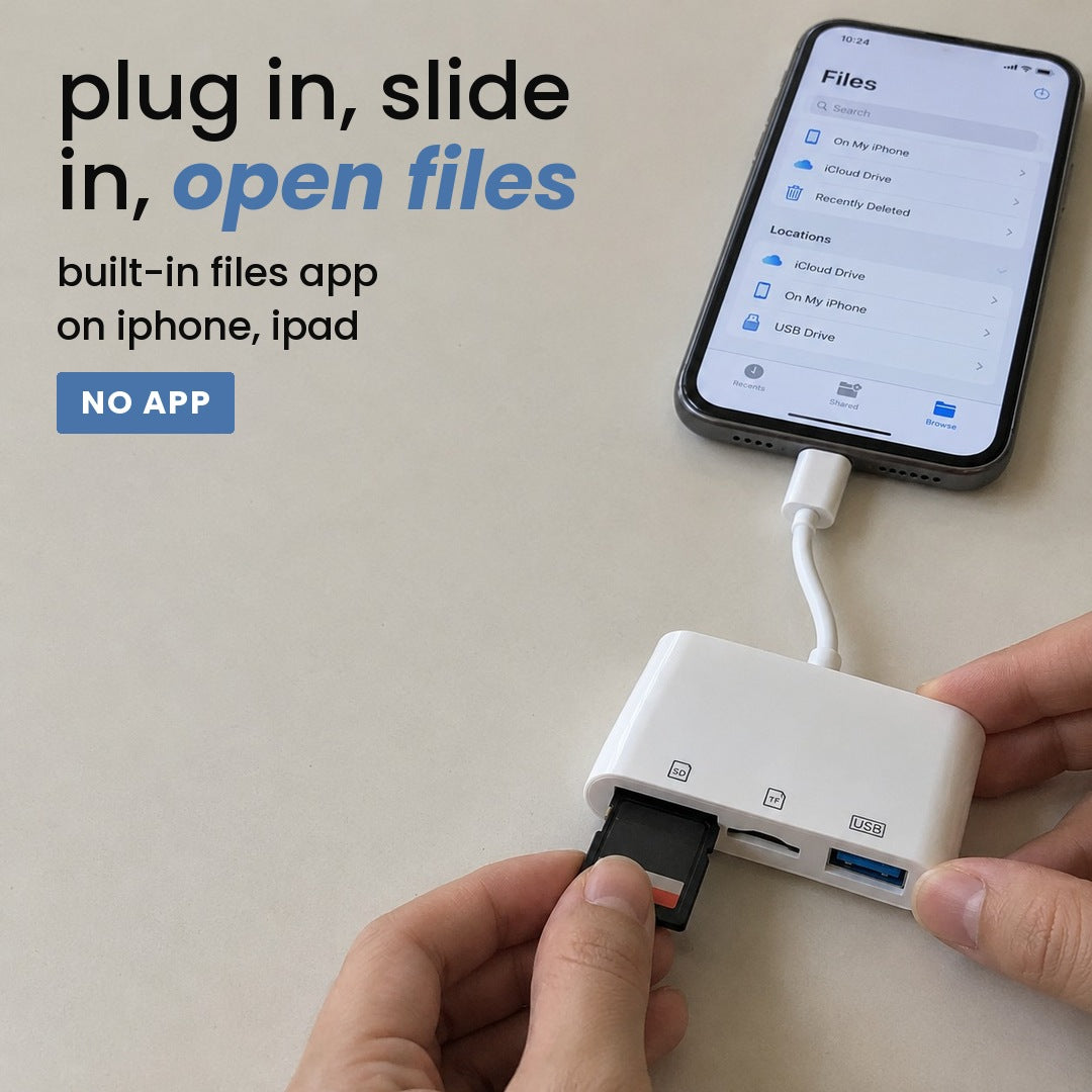 plug in, slide in, open files: built-in files app on iphone, ipad
