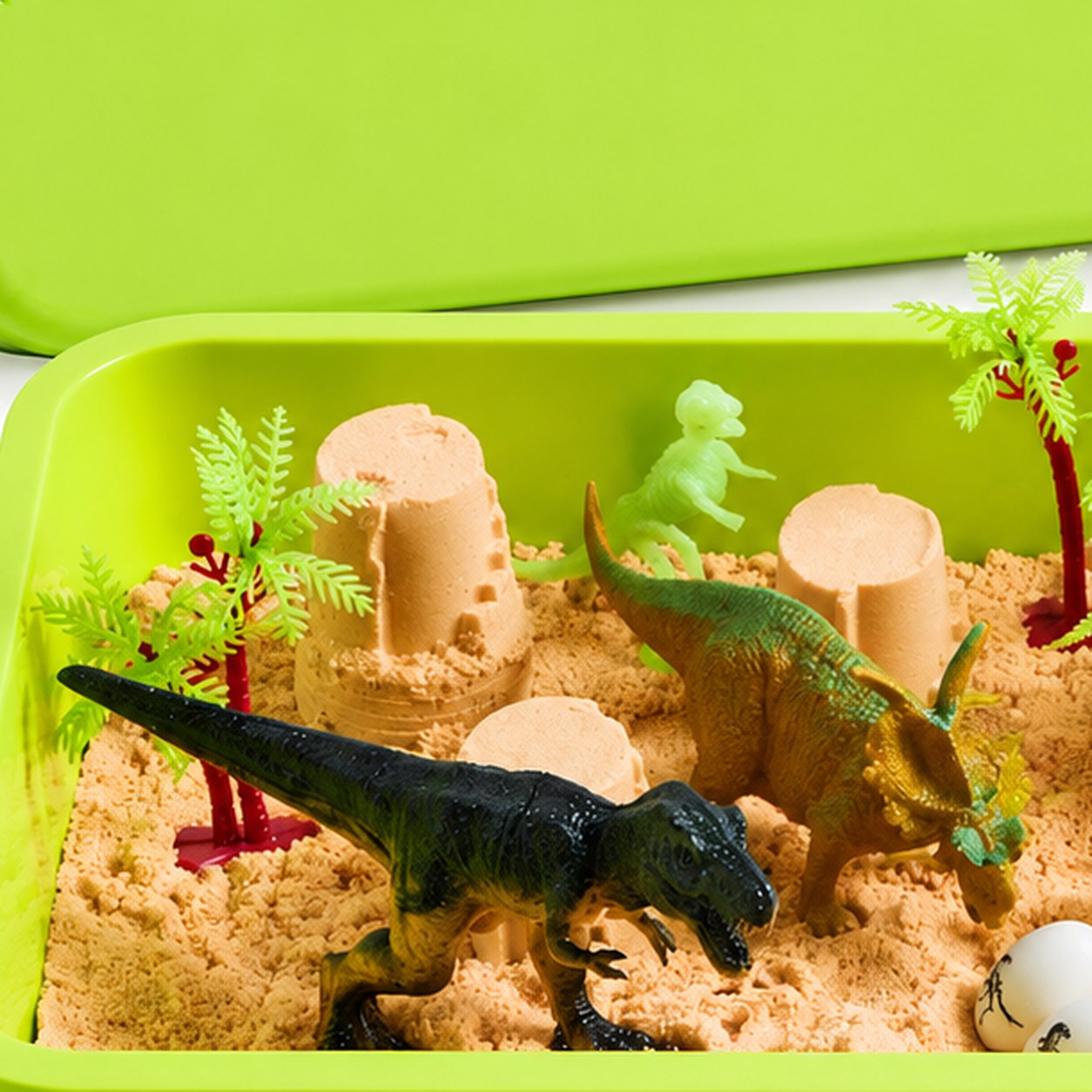 Toy dinosaur figures from the dinosaur theme