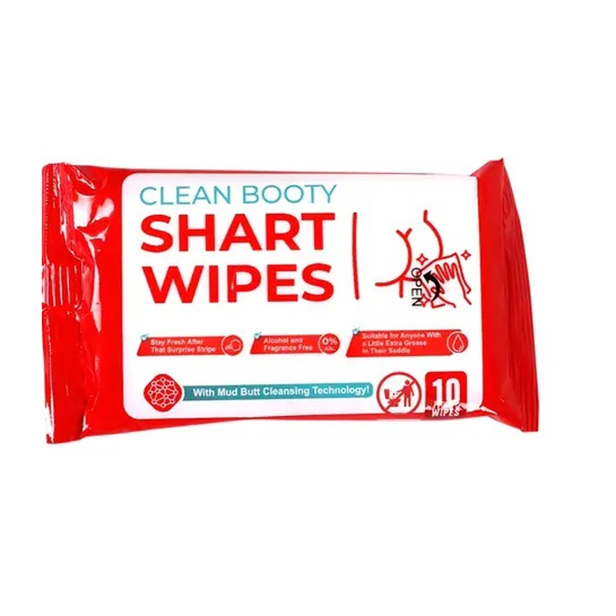 The Clean Booty wet wipes pack